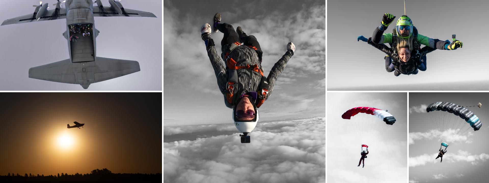 Comunidad de paracaidismo en Chascomús: saltos tándem, entrenamiento y pasión por volar.